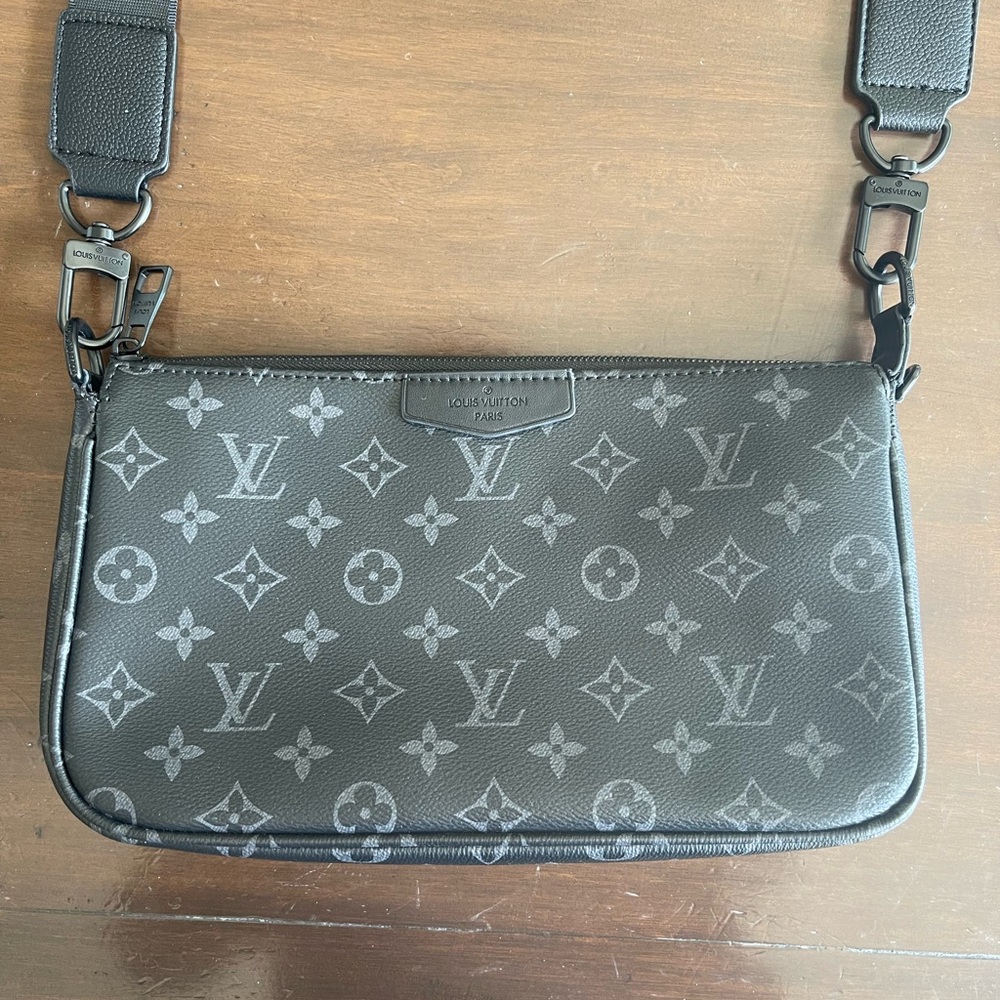 Louis Vuitton Monogram Eclipse Crossbody Bag in Black and Gray